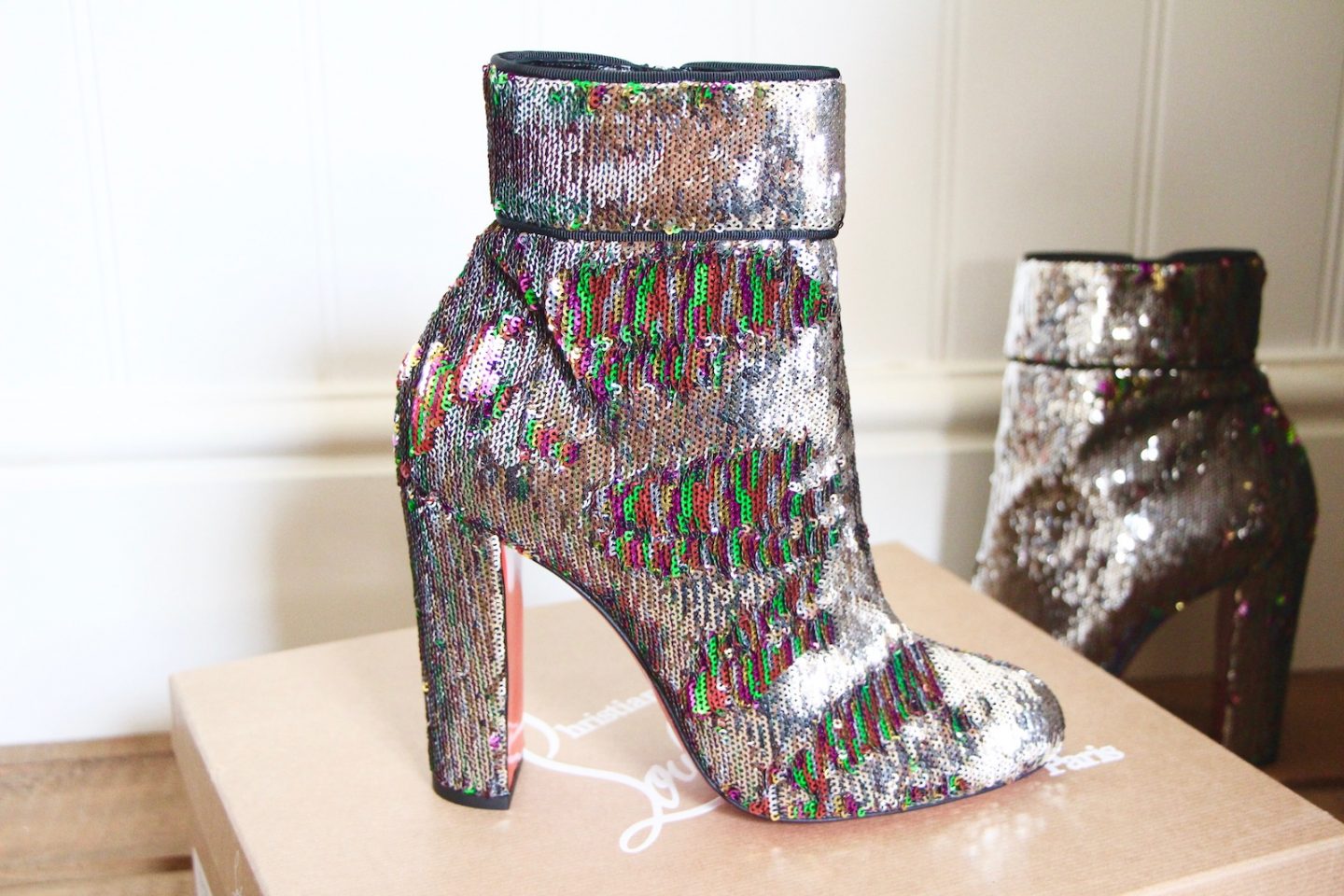 christian louboutin sequin boots